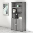 Libreria a 5 Ripiani con Ante, Ripiani Regolabili, Colori Assortiti