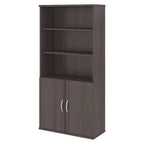 Libreria a 5 Ripiani con Ante, Ripiani Regolabili, Colori Assortiti