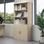 Libreria a 5 Ripiani con Ante, Ripiani Regolabili, Colori Assortiti