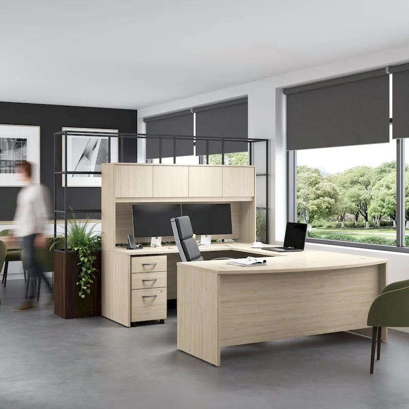 Libreria a 5 Ripiani con Ante, Ripiani Regolabili, Colori Assortiti