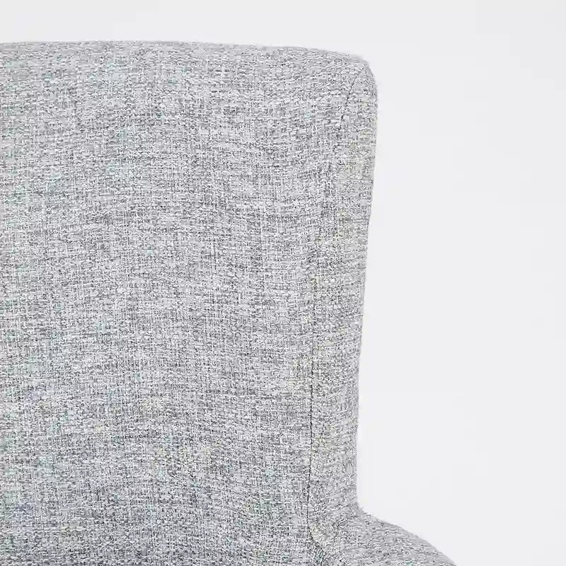 Sedia da pranzo moderna transizionale con braccioli, profili borchiati, marrone/blu/grigio, 1 posto a sedere