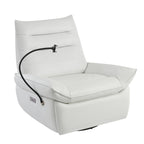 Poltrona reclinabile, girevole e a dondolo, grigio/marrone/bianco, set da 2