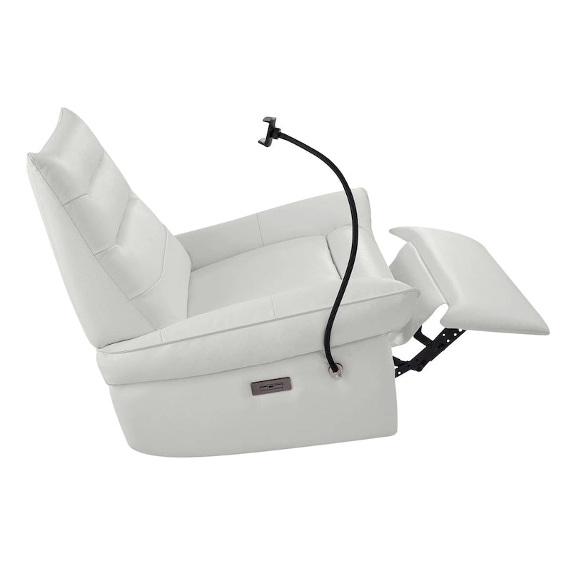 Poltrona reclinabile, girevole e a dondolo, grigio/marrone/bianco, set da 2