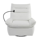Poltrona reclinabile, girevole e a dondolo, grigio/marrone/bianco, set da 2