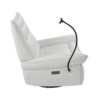 Poltrona reclinabile, girevole e a dondolo, grigio/marrone/bianco, set da 2