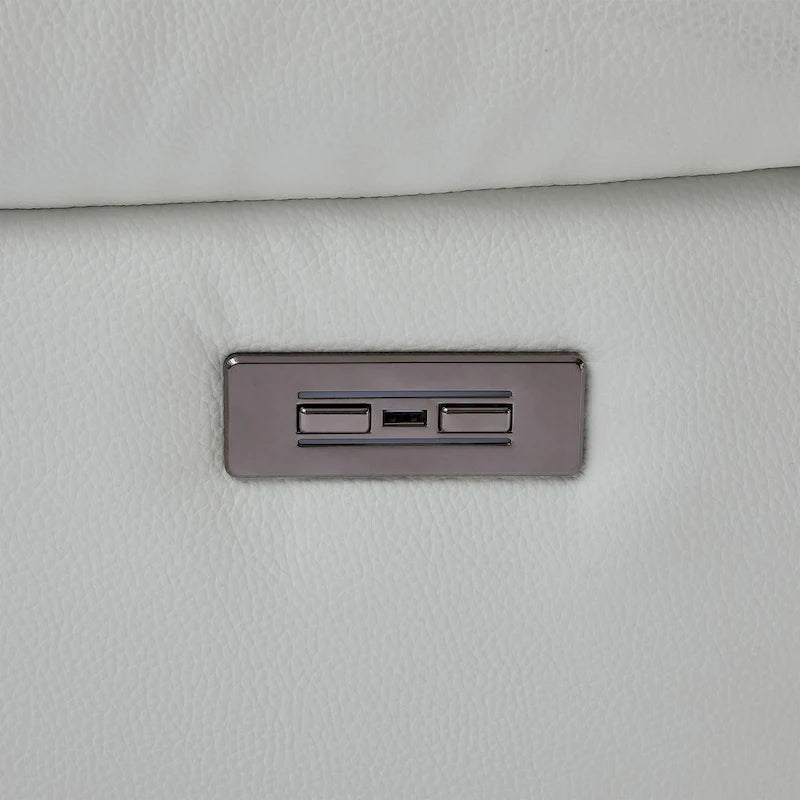 Poltrona reclinabile, girevole e a dondolo, grigio/marrone/bianco, set da 2
