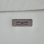 Poltrona reclinabile, girevole e a dondolo, grigio/marrone/bianco, set da 2