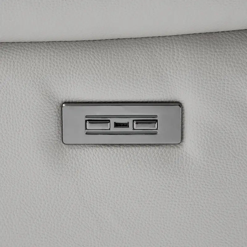 Poltrona reclinabile, girevole e a dondolo, grigio/marrone/bianco, set da 2