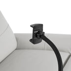 Poltrona reclinabile, girevole e a dondolo, grigio/marrone/bianco, set da 2