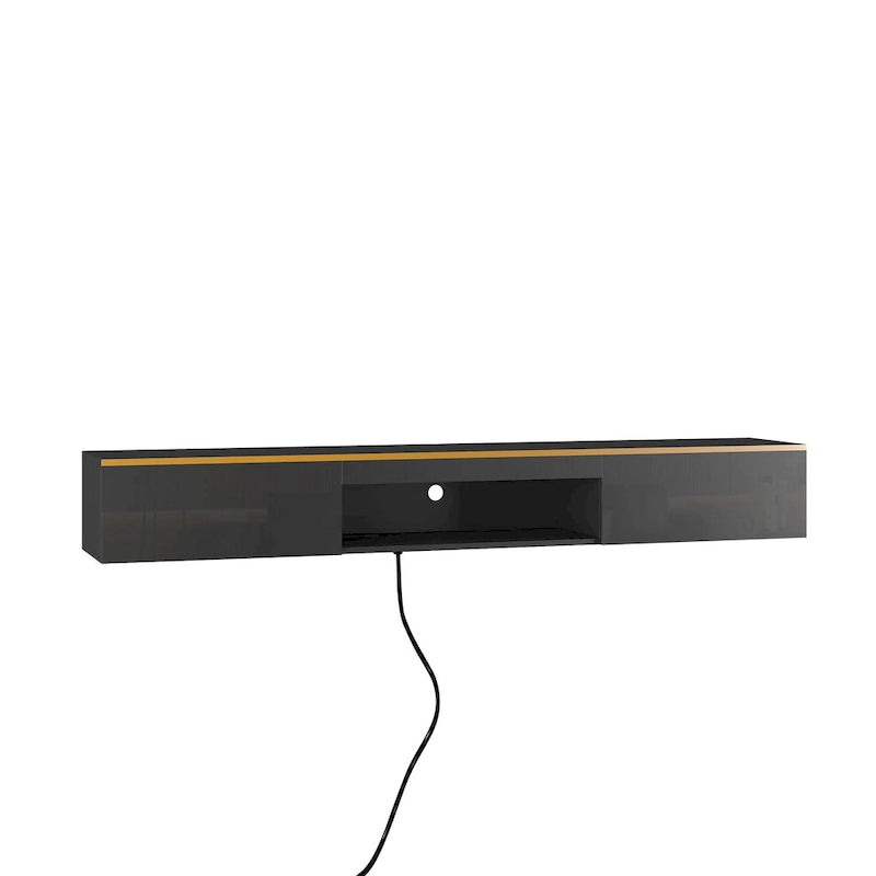 Mobile TV sospeso nero con LED a 16 colori, stile flottante, per 1 Stanza