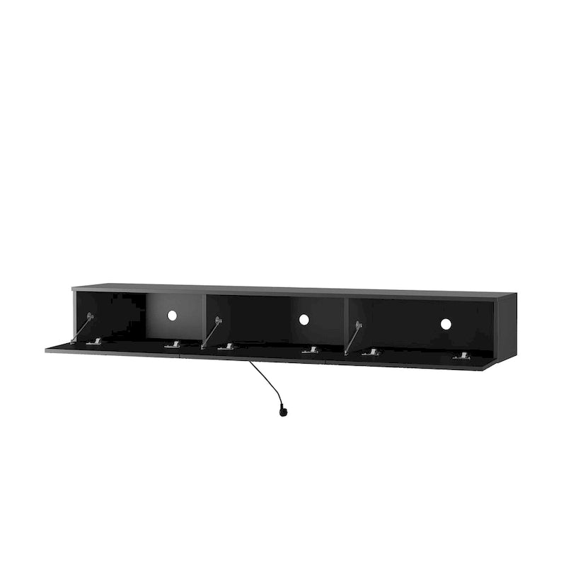 Mobile TV sospeso nero con LED a 16 colori, stile flottante, per 1 Stanza