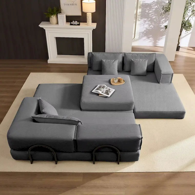 Divano componibile in velluto a coste nero/bianco/blu/marrone/grigio, fai-da-te a forma di L