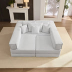 Divano componibile in velluto a coste nero/bianco/blu/marrone/grigio, fai-da-te a forma di L