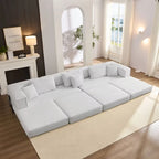 Divano componibile in velluto a coste nero/bianco/blu/marrone/grigio, fai-da-te a forma di L