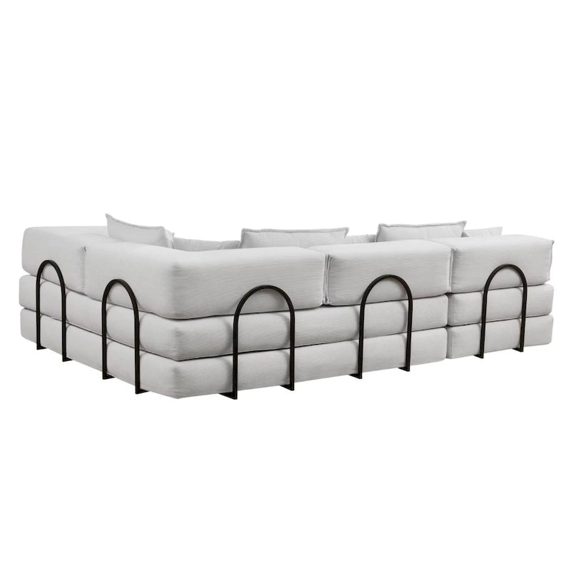 Divano componibile in velluto a coste nero/bianco/blu/marrone/grigio, fai-da-te a forma di L