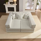 Divano componibile in velluto a coste nero/bianco/blu/marrone/grigio, fai-da-te a forma di L