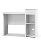 Scrivania bianca per computer con cassetto, monoposto