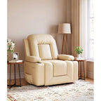 Poltrona Reclinabile Elevabile in Similpelle, con Funzione Calore e Massaggio, 1 Persona — Cognac / Caffè / Cuoio / Grigio / Beige