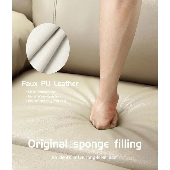 Poltrona Reclinabile Elevabile in Similpelle, con Funzione Calore e Massaggio, 1 Persona — Cognac / Caffè / Cuoio / Grigio / Beige