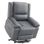 Poltrona Reclinabile Elevabile in Similpelle, con Funzione Calore e Massaggio, 1 Persona — Cognac / Caffè / Cuoio / Grigio / Beige