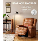Poltrona Reclinabile Elevabile in Similpelle, con Funzione Calore e Massaggio, 1 Persona — Cognac / Caffè / Cuoio / Grigio / Beige