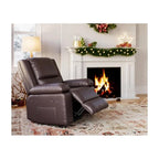 Poltrona Reclinabile Elevabile in Similpelle, con Funzione Calore e Massaggio, 1 Persona — Cognac / Caffè / Cuoio / Grigio / Beige