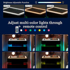 Comodino LED con stazione di ricarica, bianco/nero, sospeso, 1 persona
