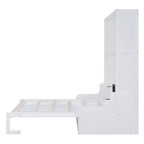 Letto a scomparsa matrimoniale White Queen con cuscino, letto a muro per 1