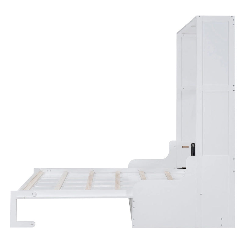 Letto a scomparsa matrimoniale White Queen con cuscino, letto a muro per 1