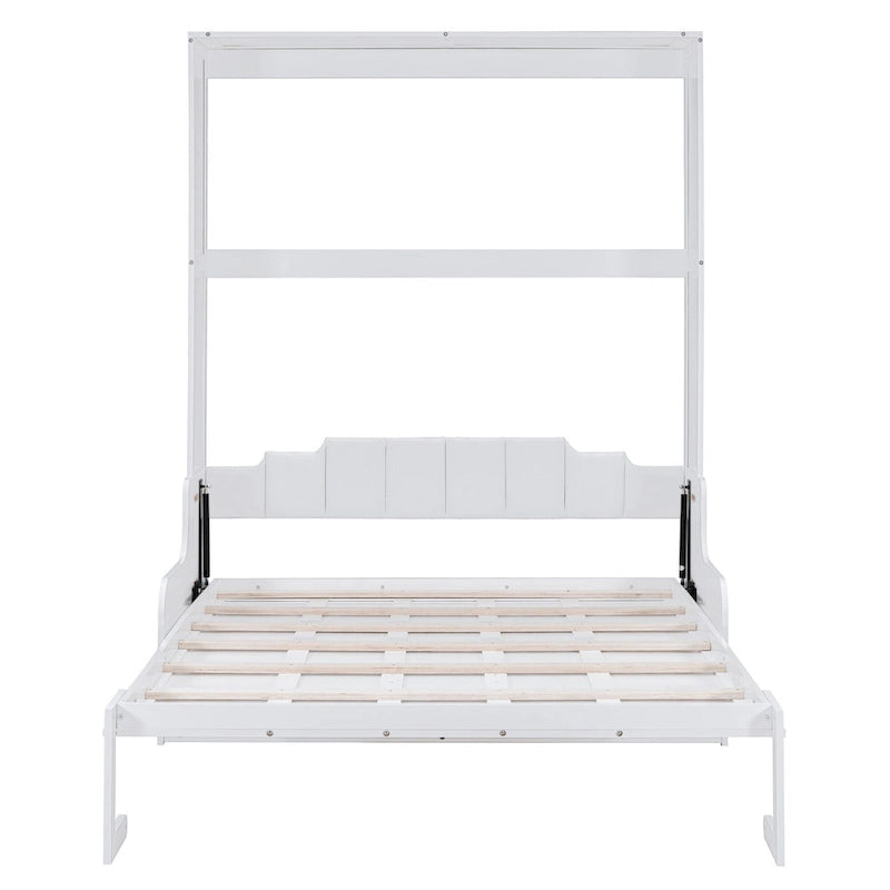 Letto a scomparsa matrimoniale White Queen con cuscino, letto a muro per 1