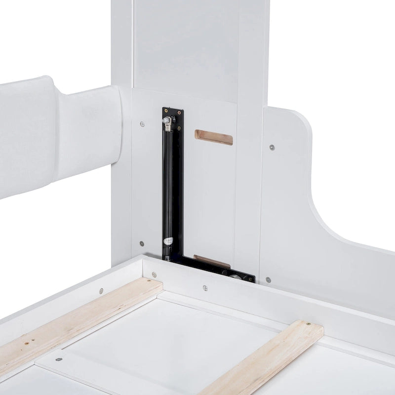 Letto a scomparsa matrimoniale White Queen con cuscino, letto a muro per 1