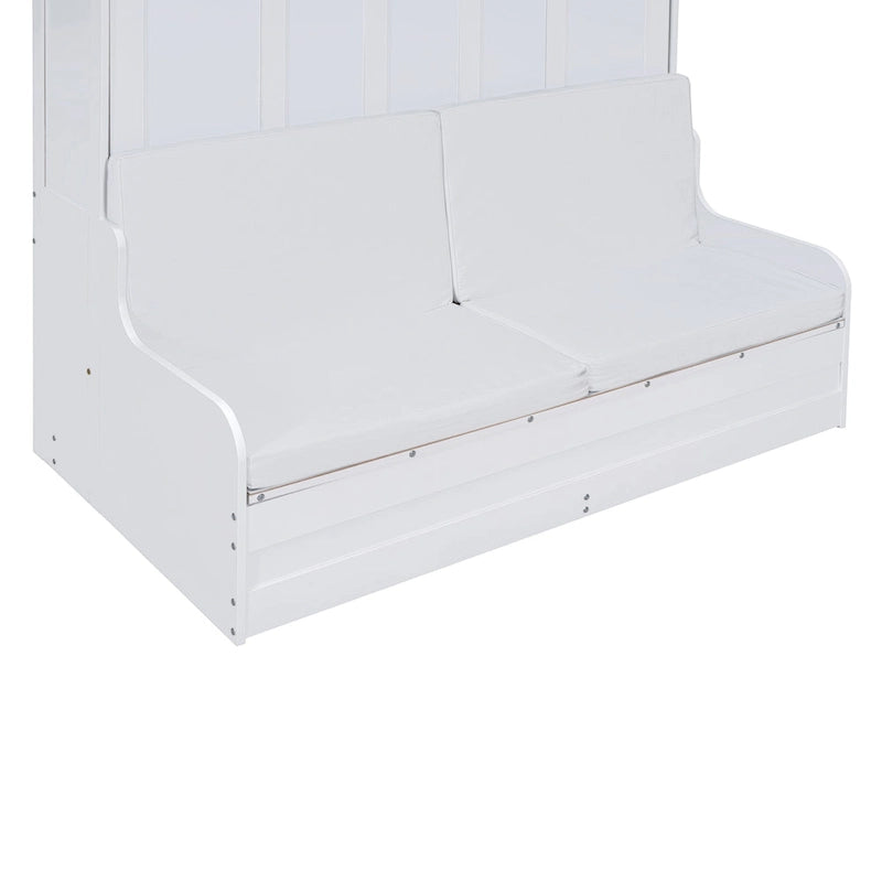 Letto a scomparsa matrimoniale White Queen con cuscino, letto a muro per 1
