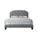 Letto matrimoniale alla francese con piattaforma in tessuto grigio