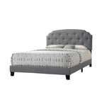 Letto matrimoniale alla francese con piattaforma in tessuto grigio