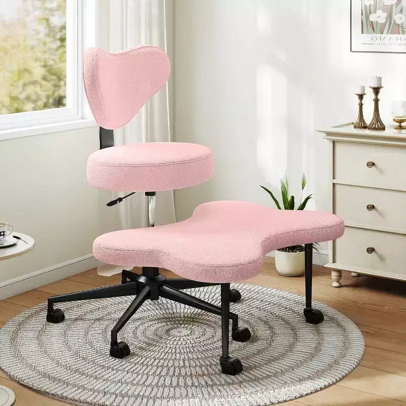 Pinmoco ergonomska uredska stolica s prekriženim nogama, podesiva meditacijska stolica, okretanje za 360°, lumbalna potpora, radna i uredska stolica, ADHD stolica
