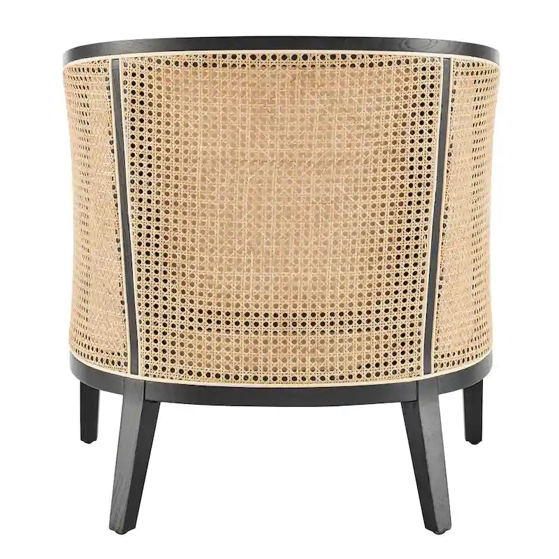 Poltrona d’accento Tillman in lino con rattan