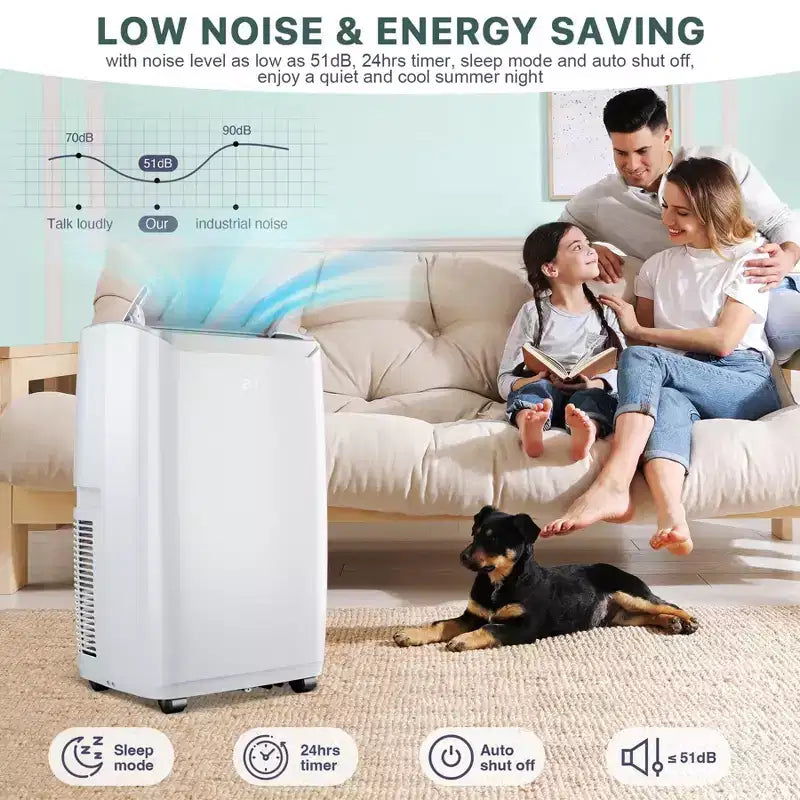 Tragbare Klimaanlage mit 14.000 BTU, kühlt bis zu 750 sq. ft., mobiles Klimagerät mit Luftentfeuchter