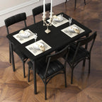 Set da pranzo rettangolare per 4 persone con sedie imbottite
