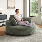 Corduroy Chenille Foam Single Swivel Chair