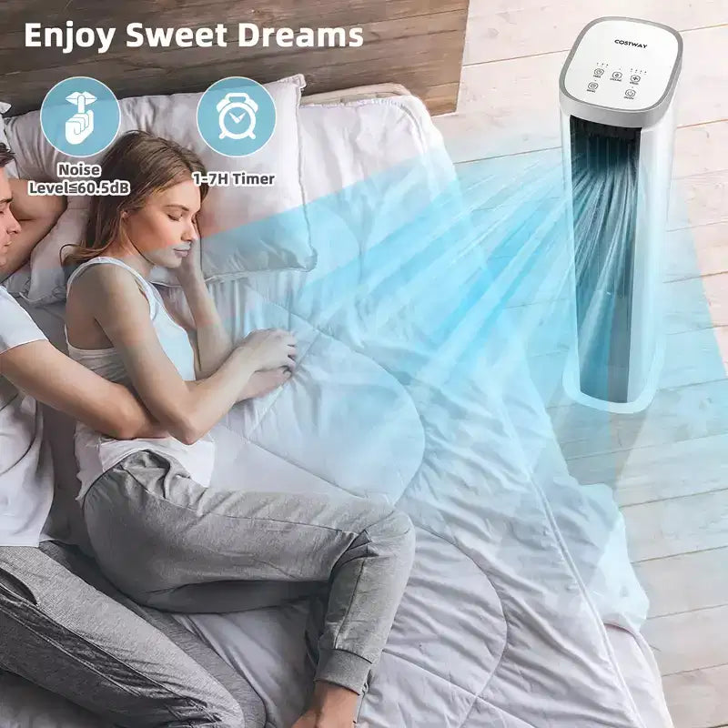 Costway 3-u-1 prijenosni isparavajući rashladni uređaj i 40' visoki ventilator rashladnog tornja bez lopatica s timerom