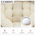Sedia a uovo da interno FINCATI, sedia a uovo da esterno da 440 libbre, sedia a uovo oversize con pouf, sedia a uovo di lusso e confortevole con poggiapiedi