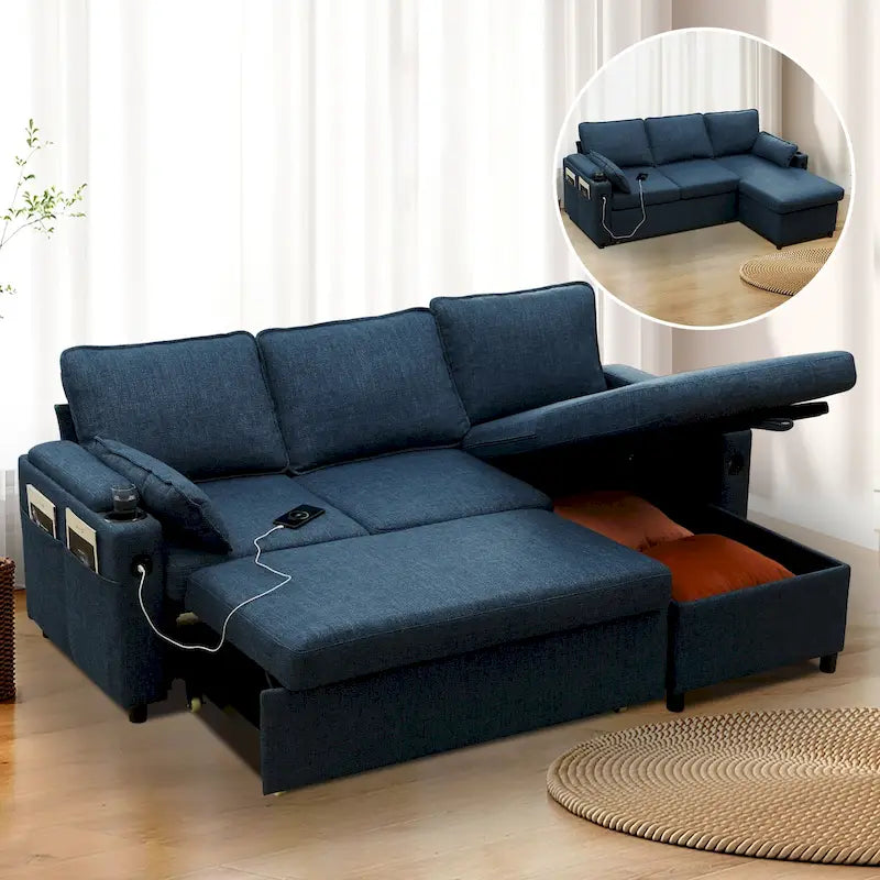 Divano letto a L da 80", divano letto con letto estraibile, divano letto reversibile