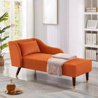 Moderne fluwelen chaise longue, gestoffeerde chaise longue met gebogen armleuning, slaapbank voor slaapkamer, kantoor of woonkamer