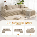 Modularna kutna sofa Cloud, moderna tapecirana sofa s 2 ukrasna jastuka, slobodno kombinirajuća modularna sofa u obliku slova L
