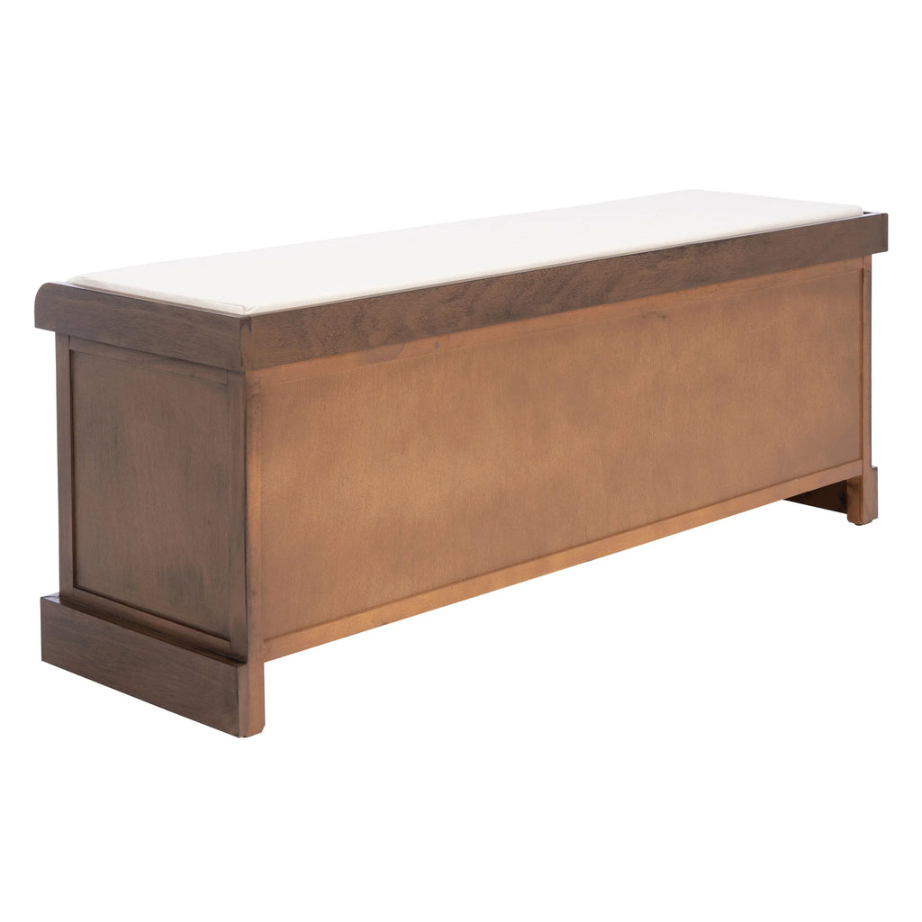 SAFAVIEH Fiorello 3-Drawer with Cushion Storage Bench - 47.3 W x 15 L x 19 H - 47Wx15Dx19H