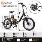 Costway opvouwbare elektrische mountainbike voor volwassenen met 20-inch dikke banden, 750 W borstelloze motor, 54 V 13 Ah, UL2849
