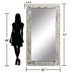 71x31 inch Solid Wood Right Angled Rectangular Used Brown Full-length Mirror (without Bracket)
