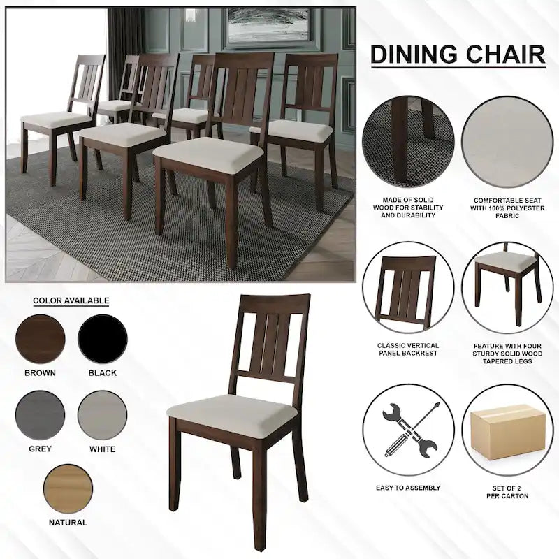 CraftPorch klassisches 7-teiliges Esszimmer-Set aus Holz