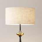 Moderne konisch zulaufende Metall-Stehlampe mit Stoffschirm