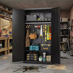 Zware stalen kledingkast van 72 inch met slot, metalen garagekasten, metalen opbergkast voor thuis, slaapkamer, kantoor of inloopkast